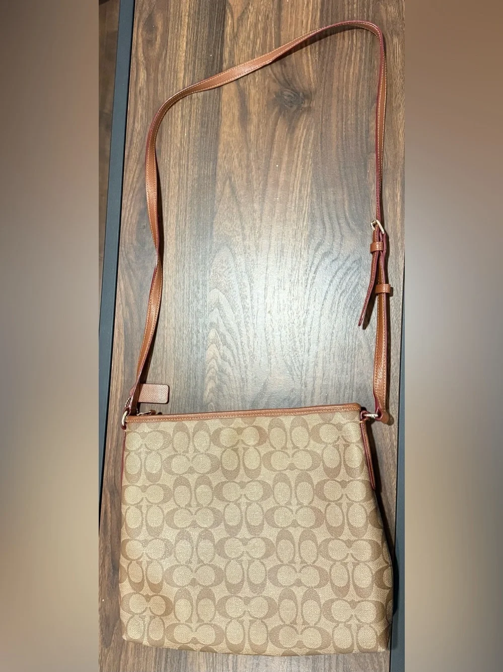Coach Brown & Tan Signature Crossbody